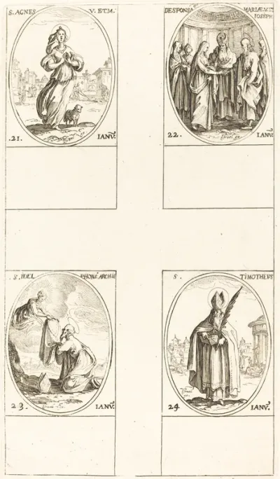 St. Agnes; The Marriage of the Virgin; St. Ildefonsus; St. Timothy