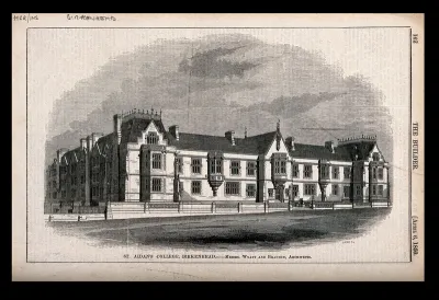 St. Aidan's college, Birkenhead. Wood engraving by C.D. Laing