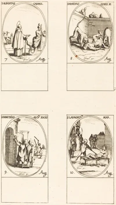 St. Albert of Sicliy, Carmelite; St. Martinus;St. Demetrius and Companions; St. Lawrence