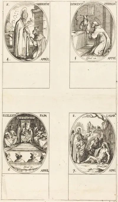 St. Ambrose; St. Vincent Ferrer; St. Celestin; St. Lazarus
