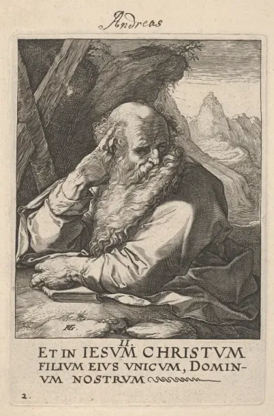 St. Andrew, from "Christ, the Apostles and St. Paul with the Creed"
