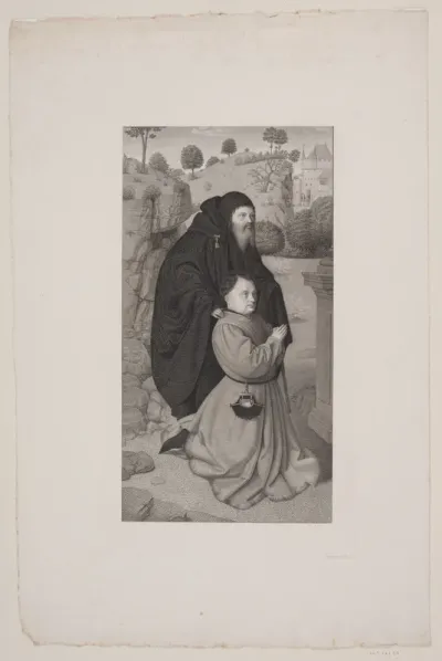 St. Antonius og en bedende mand