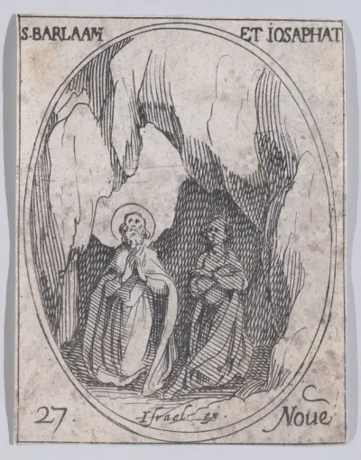 St. Barlaam et St. Josaphat, November 27th, from "Les Images De Tous Les Saincts et Saintes de L'Année" (Images of All of the Saints and Religious Events of the Year)