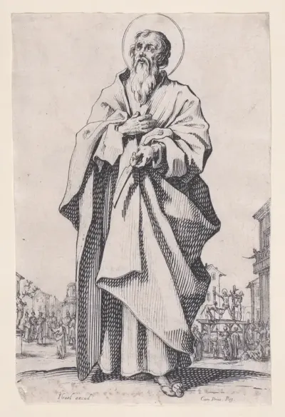 St. Bartholomew, from "Les Grands Apôtres Debout, Représentant Le Sauveur, La Bienheureuse Marie et Les Saints Apôtres" (The Large Standing Apostles, Representing The Savior, The Blessed Mary and The Apostles)