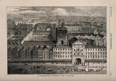 St Bartholomew's Hospital, London: bird's-eye view of the courtyard
