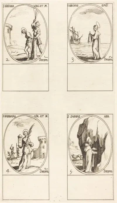 St. Bibiana; St. Birinus; St. Barbara; St. Sabbas