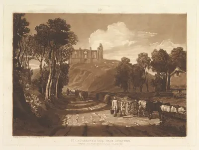 St. Catharine's Hill near Guilford, part VII from "Liber Studiorum"