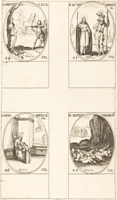 St. Christina; St. James, Apostle, and St. Christopher; St. Anne; Seven Sleepers of Ephesus