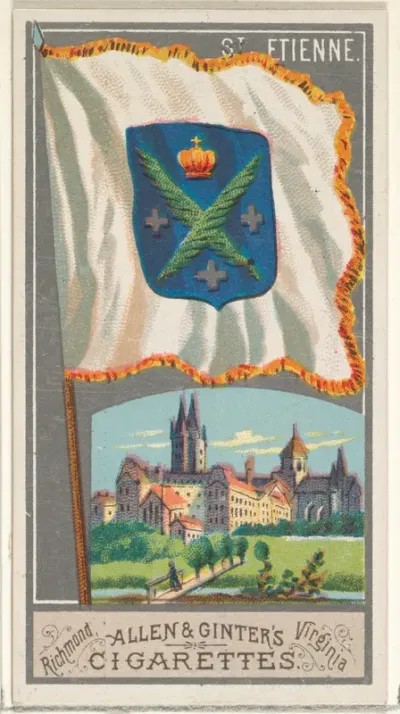 St. Etienne, from the City Flags series (N6) for Allen & Ginter Cigarettes Brands