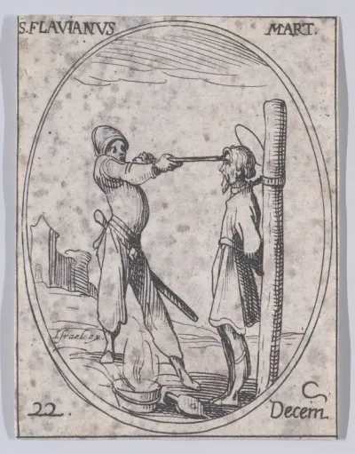 St. Flavian, Martyr, December 22nd, from "Les Images De Tous Les Saincts et Saintes de L'Année" (Images of All of the Saints and Religious Events of the Year)