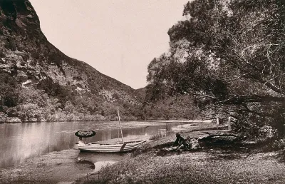 St Francis Bay, South Africa: part of the Gamtoos River and a boat