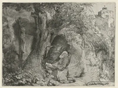 St Francis beneath a Tree, Praying