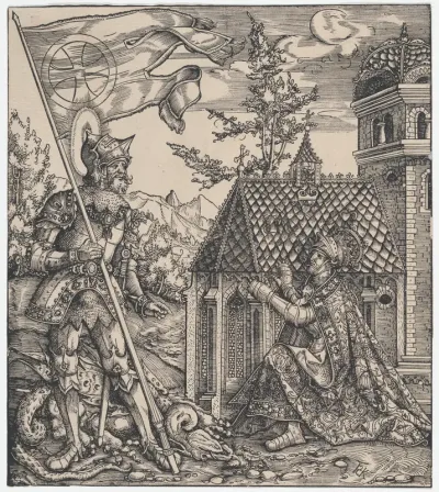 St George as the Emperor's Patron Saint, from "The Habsburg Saints" (Images de Saints et de Saints Issus de la Famille de L'Emperor Maximilian I)