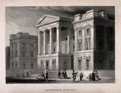 St. George's Hospital, Hyde Park Corner. Engraving