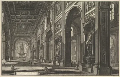 St. Giovanni in Laterano, Interior, from "Vedute di Roma" (Views of Rome)