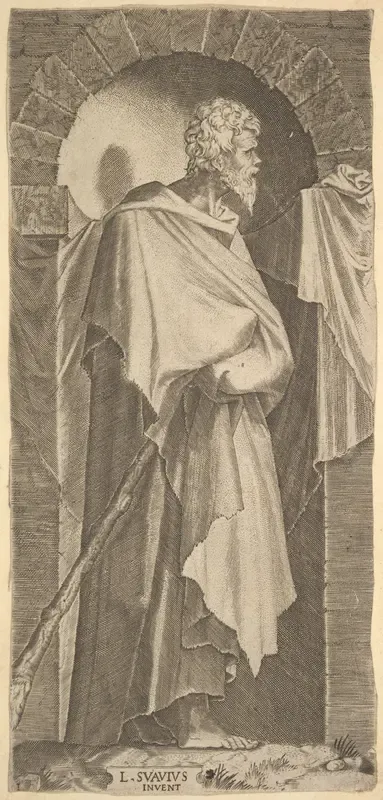 St. James Minor(?) in an arcuated niche, from "Christ and the Twelve Apostles"