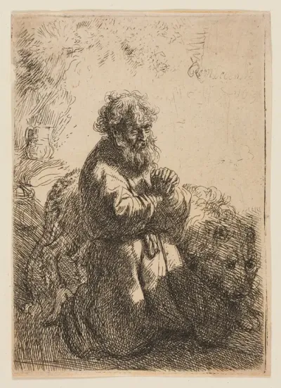 St. Jerome Kneeling in Prayer, Looking Down