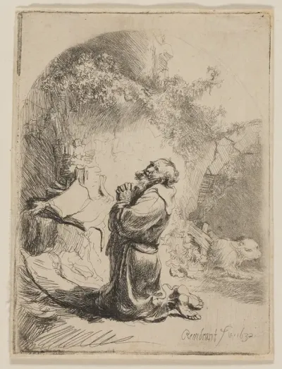 St. Jerome Praying: Arched