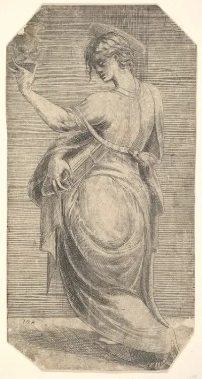 St John in profile facing left, from "Christ and the Apostles"