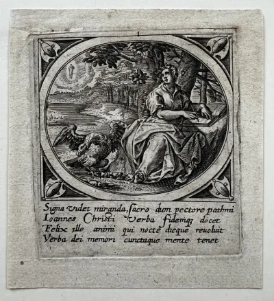 St John on Patmos, from Icones Revelationum... (The Revelations of St John)