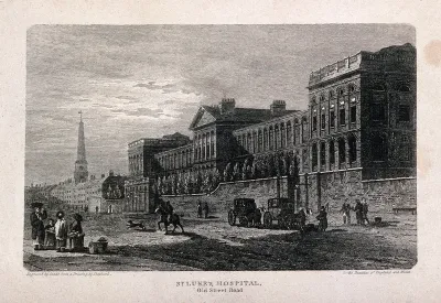 St Luke's Hospital, Cripplegate, London: the facade from the east
