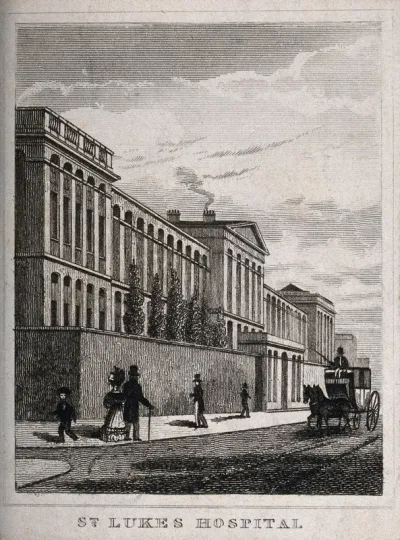 St Luke's Hospital, Cripplegate, London: the facade from the west