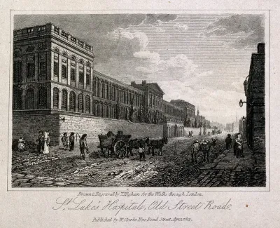 St Luke's Hospital, Cripplegate, London: the facade from the west