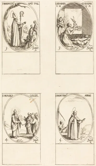 St. Mansuetus; Sts. Serapia and Erasma; Moses; St. Bertin, Abbot