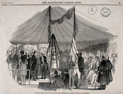 St Mary's Hospital, Paddington, London: the Prince Consort laying the foundation stone