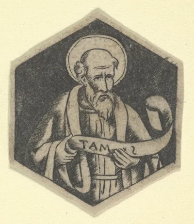 St Matthew the Evangelist, holding a banderole (possibly a modern impression)