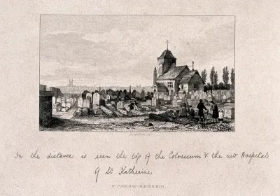 St Pancras Old Church, Pancras Road, London: looking west