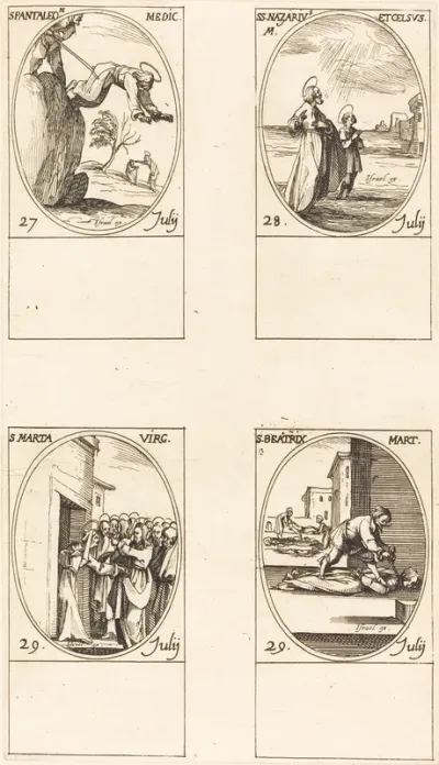 St. Pantaleon; Sts. Nazarius and Celsus; St. Martha; St. Beatrice