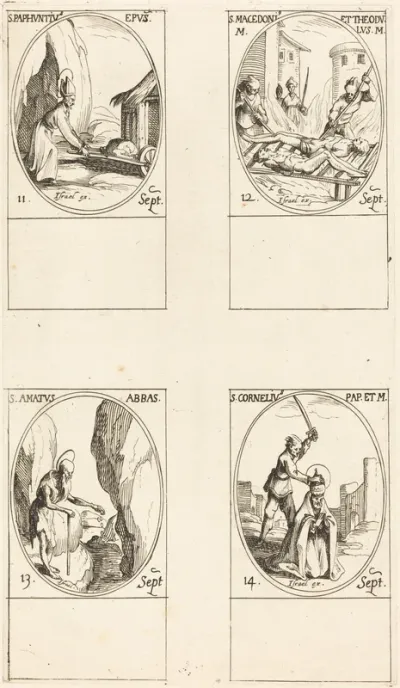 St. Paphnutius; Sts. Macedonius and Theodulus; St. Amatus; St. Cornelias