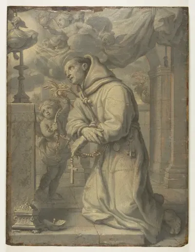 St. Paschal Baylon Adoring the Blessed Sacrament