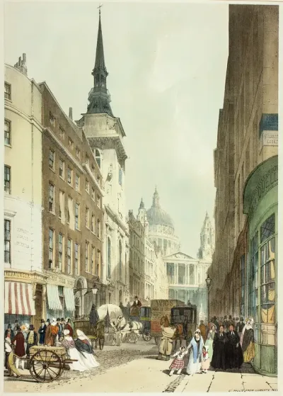 St. Paul's from Ludgate Hill, plate 24 from Original Views of London as It Is