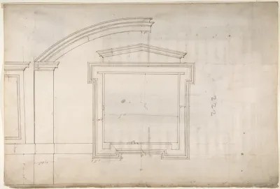 St. Peter's, apse, window, elevation (recto); Unidentified, portal, elevation (verso)