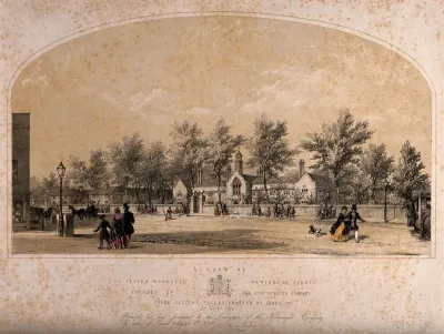 St. Peter's Hospital, Newington, Surrey. Coloured lithograph, 1849