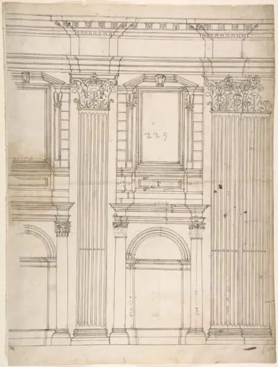 St. Peter's, apse, partial elevation (recto) blank (verso)