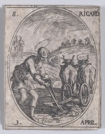 St. Richard, April 3rd, from "Les Images De Tous Les Saincts et Saintes de L'Année" (Images of All of the Saints and Religious Events of the Year)