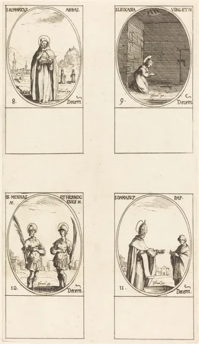 St. Romaricus; St. Leocadia; Sts. Mennas and Hermogenes; St. Damasus