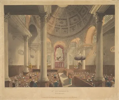 St. Stephen's Walbrook, plate 90 from "Microcosm of London"