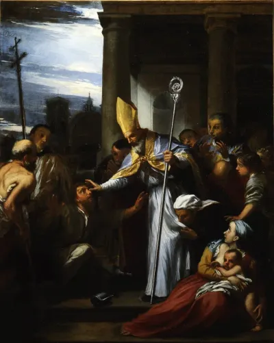 St Zenobius restores the sight of a blind man