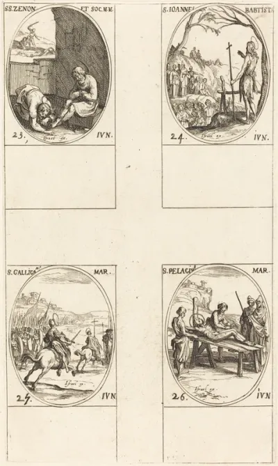 St. Zenon and Companions; St. John the Baptist; St. Gallicanus; St. Pelagius
