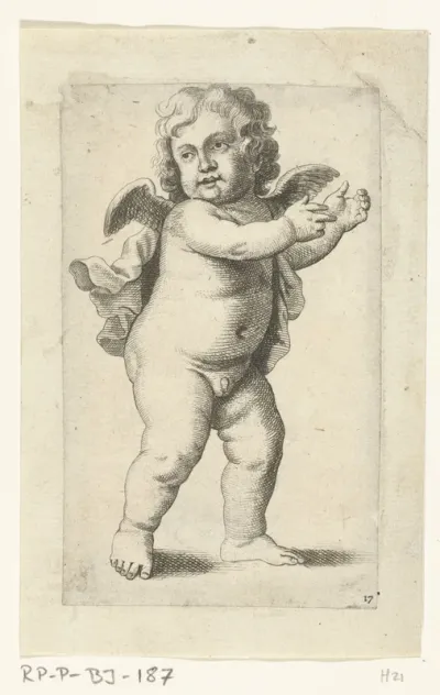 Staand engeltje met armen naar rechts