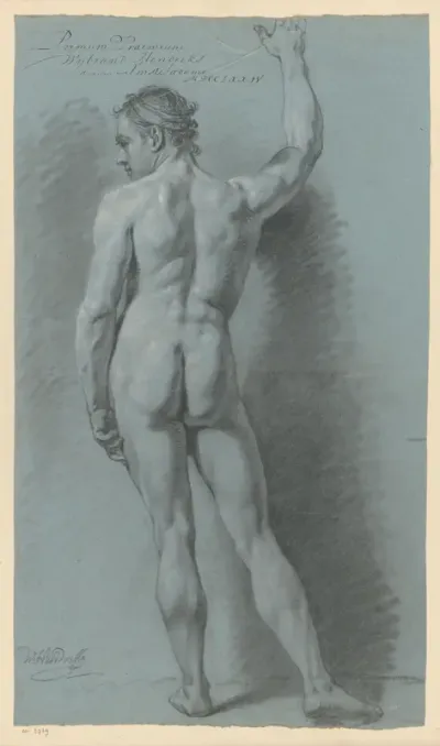 Staand mannelijk naakt, op de rug gezien (1e prijs 1774)