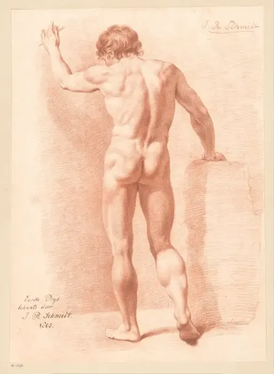 Staand mannelijk naakt, op de rug gezien (1e prijs 1805)