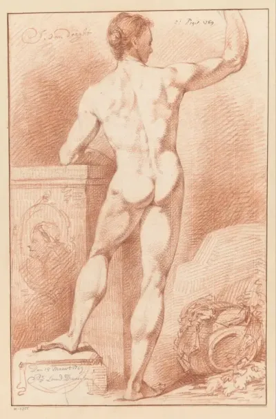 Staand mannelijk naakt, op de rug gezien (2e prijs 1769)