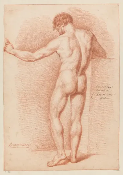 Staand mannelijk naakt, op de rug gezien (2e prijs 1813)