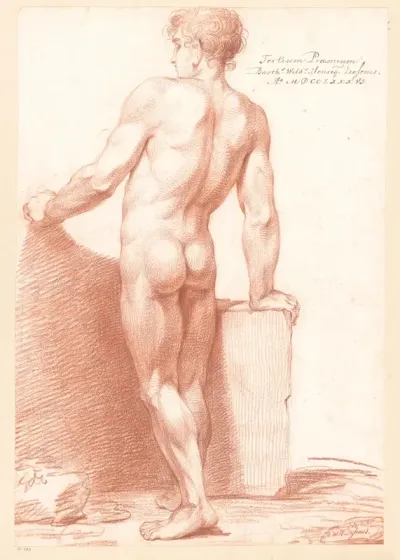 Staand mannelijk naakt, op de rug gezien (3e prijs 1786)