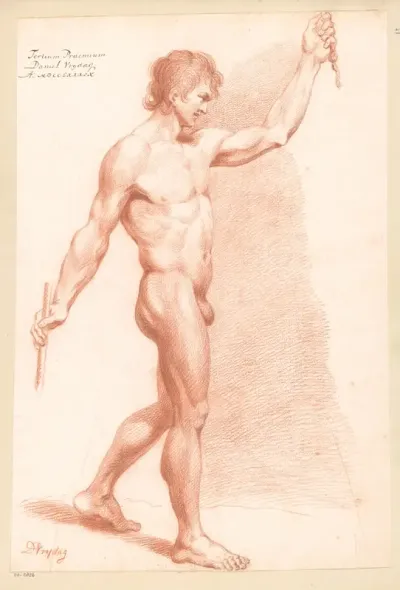 Staand mannelijk naakt, van opzij gezien (3e prijs 1789)